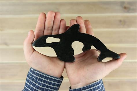 Killer Whale Wooden Toy Sea Animals Painted Wooden Toys Etsy