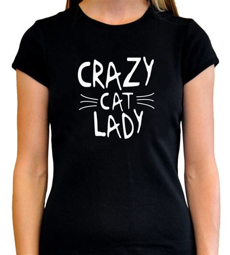 Crazy Cat Lady Girls T Shirt Fashion Design Short Sleeve Womens O Neck Tee Shirt Gym Summer Top