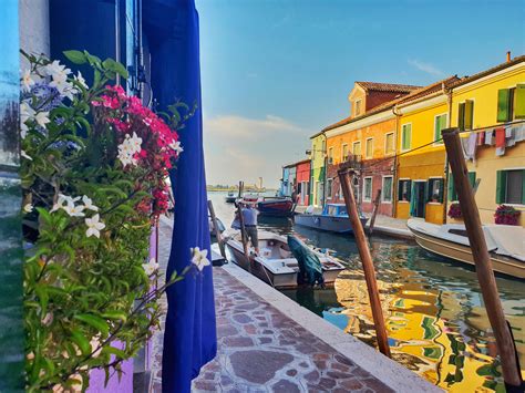 A Quiet Corner Of Burano Island Venice Italy A Bright Vibrant And