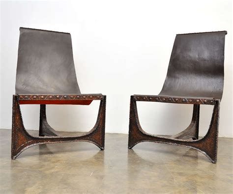rare pair of welded steel chairs in the style of paul evans at 1stdibs