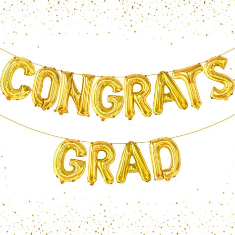 Buy Gold Congrats Grad Balloons 16 Inch Congrats Balloons For