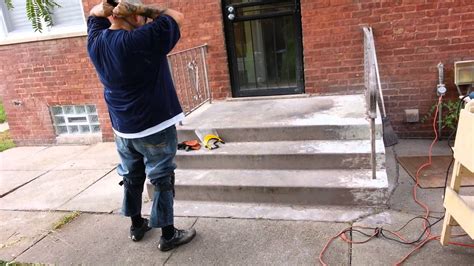 Taking Paint Off Concrete Steps Youtube