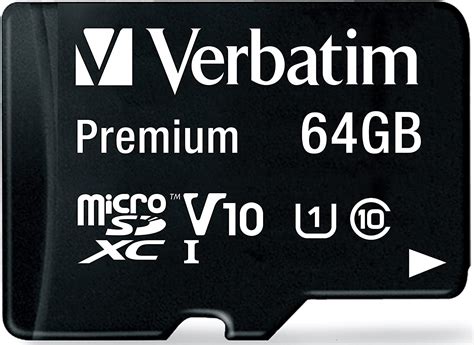 Verbatim 44084 64gb Premium Microsdxc Memory Card With Adapter Uhs I