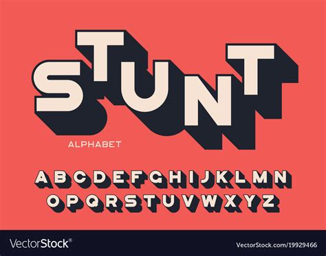 Styled Sans Serif Bold Letters With Long Shadow Vector Image