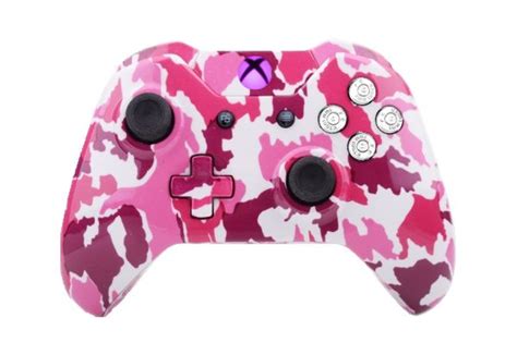 Pink Camo Hydro Dipped Xbox One Wireless Controller With Nickel Spent