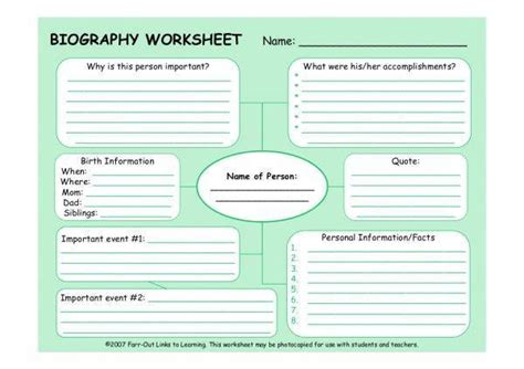 Free 13 Biography Worksheet Templates In Pdf Ms Word