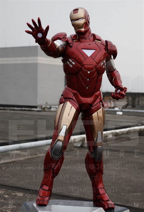 Life Size Iron Man Marvel Movie Prop Wax Statue Realistic Display