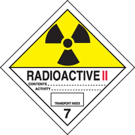 Hazard Class 7 Radioactive Ii Dot Shipping Labels Msl702