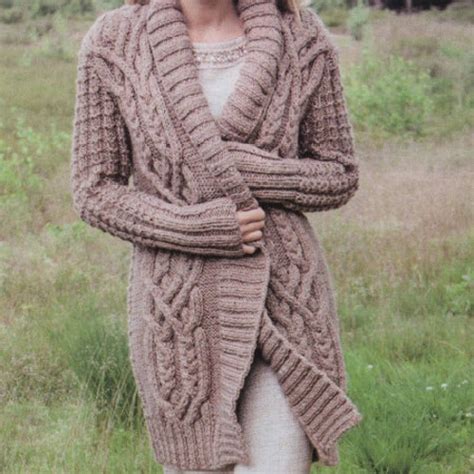 cable knit coat sweater knitting pattern aran knit coat etsy