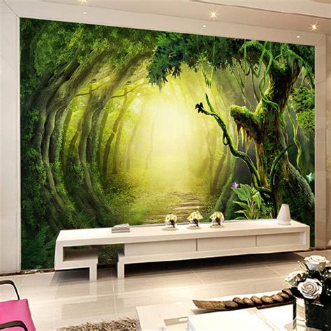 Beibehang 3d Wall Paper Fantasy Forest Trail Custom 3d Stereoscopic 3d