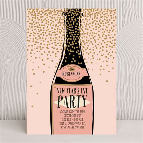 pink champagne holiday party invitations by faiths designs minted