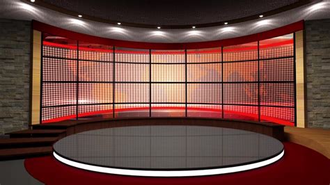 Virtual News Studio Set Background Stock Footage Video 100 Royalty