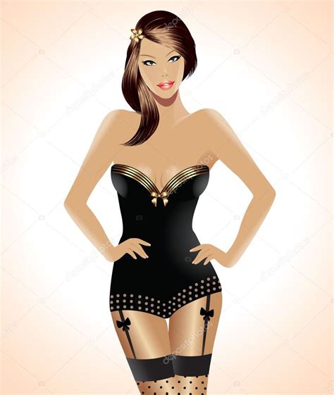 Sexy Girl In Lingerie — Stock Vector © Alessandram 4543794