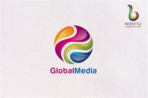 3D Global Media Logo Design Template | Creative Logo Templates ~ Creative Market