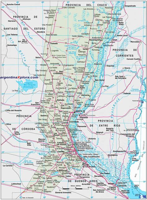 Departamentos Provincia De Santa Fe Mapa