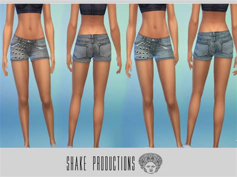 Studded Denim Shorts By Shakeproductions At Tsr Sims 4 Updates