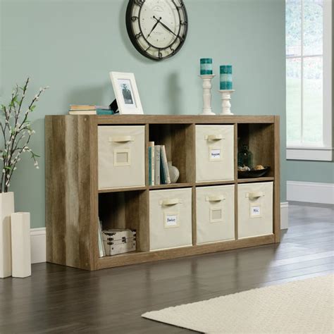 Sauder Stow Away Cube Storage 8 Cube Organizer Lintel Oak Finish