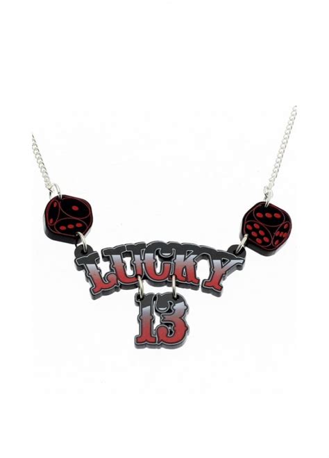 Punky Pins Lucky 13 Necklace Attitude Clothing