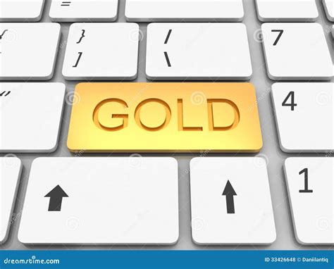 Keyboard Gold Key Stock Illustration Illustration Of Concept 33426648