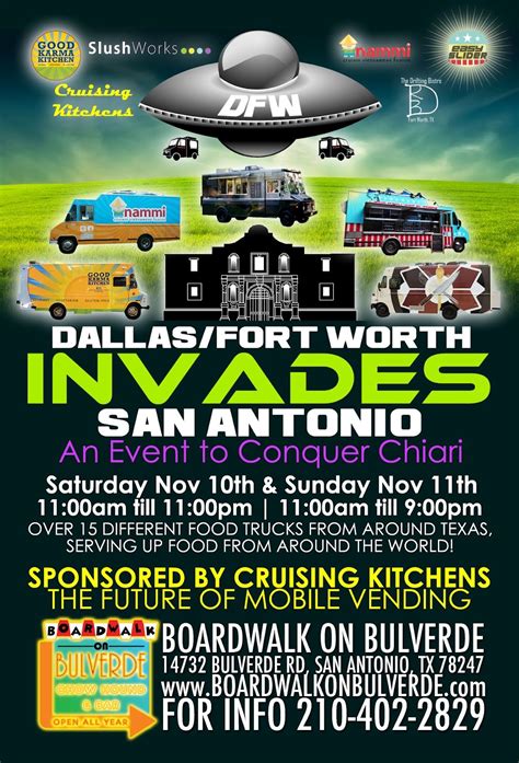We are sorry, downtown delicacy san antonio food tour has no additional dates currently scheduled. DFW Food Trucks Invade San Antonio, 11/10-11 | Food truck ...