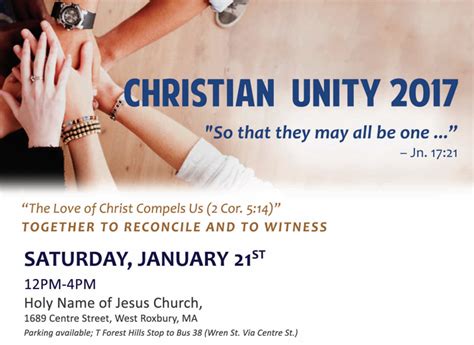 Prayers for the unity of the church. "The Love of Christ Compels Us" Christian Unity Gathering ...
