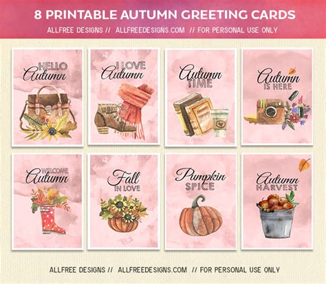 Free Printable Autumn Greeting Cards
