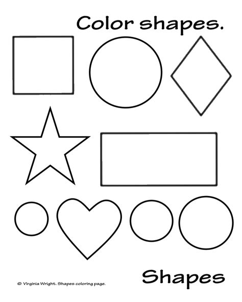 Color the Shapes Coloring Page  VIRGINIA WRIGHT, Author – Illustrator