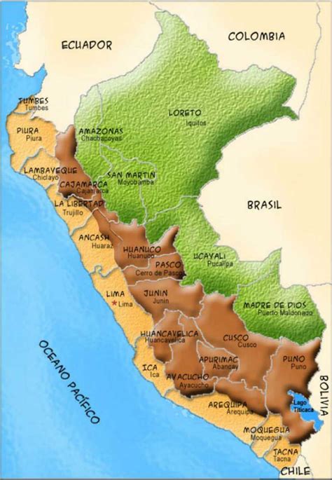 Mapa De Las Regiones De Perú Perú Mi País