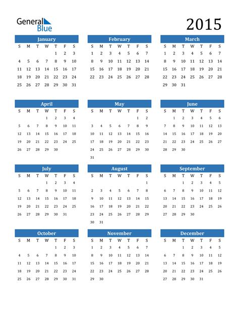 2015 Calendar Pdf Word Excel