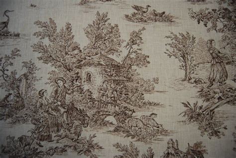Brown And White Toile Fabric Toile Classic Harvest Toile Brown And