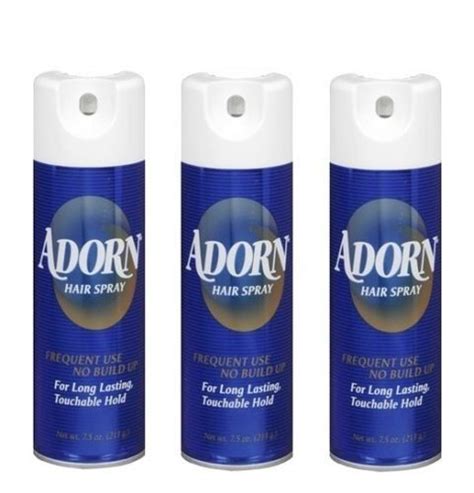 Back in the 1980s, most hairsprays left hair feeling crunchy and stiff. Adorn Hair Spray Frequent Use 75 Oz Pack of 3 Hair Product ...