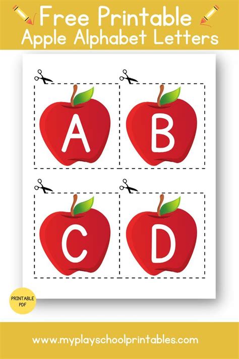 Lets Play With These Free Apple Alphabet Printable Letters Great