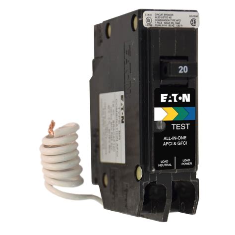 Eaton Type Br 20 Amp 1 Pole Dual Function Afcigfci Circuit Breaker In
