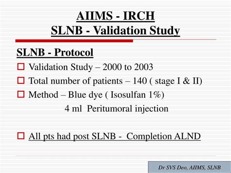 Ppt Sentinel Node Biopsy Irch Aiims Experience Powerpoint