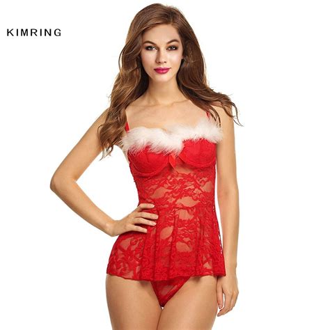 Kimring Sexy Christmas Lingerie Hot Christmas Babydoll Underwear