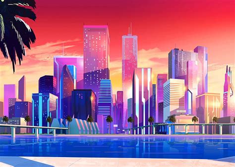Vice City Poster By Synthwave Aesthetic Vice City HD Wallpaper Pxfuel