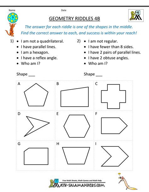 Fun 4th Grade Geometry Worksheets Workssheet List