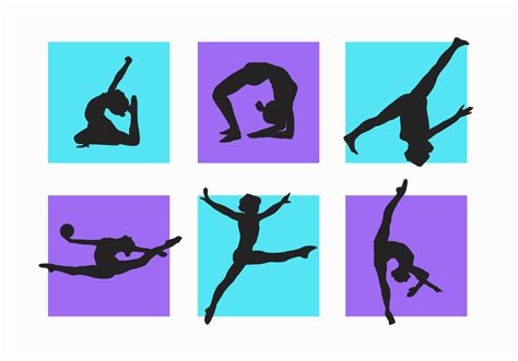 Women And Child Gymnastics Silhouettes Vector Pack Download Free