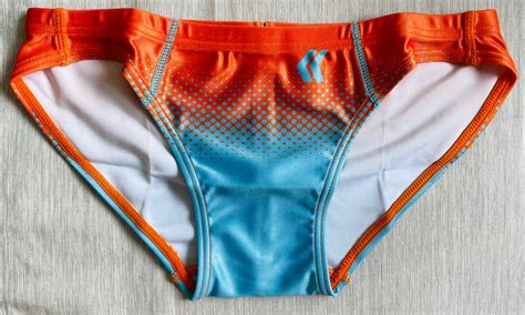 Egde Splash Super Low Rise Bikini Orange X Aqua Mens Fashion