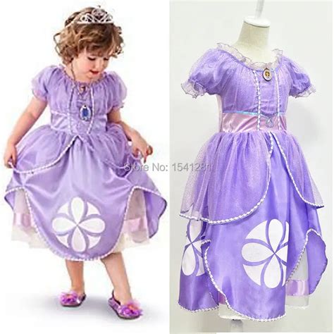 جديد وصول يتوهم الاطفال اطفال بنات اللباس الأرجواني صوفيا الأميرة ازياء تأثيري عيد فساتين ملابس