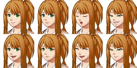 Monika Face Sprites By Goldfang On Deviantart