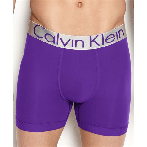Lyst Calvin Klein Steel Microfiber Boxer Brief In Purple For Men