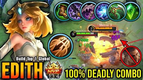 Edith With Inspire 100 Deadly Combo Build Top 1 Global Edith ~ Mlbb