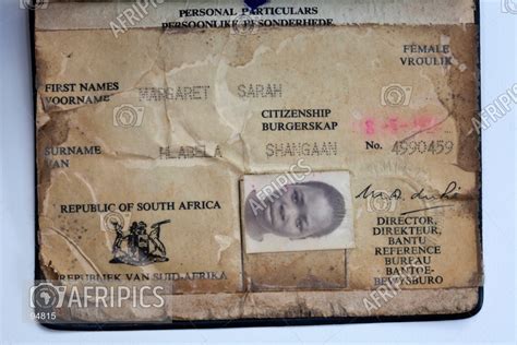 Afripics Apartheid Era South African Id Or Reference Book Dompas