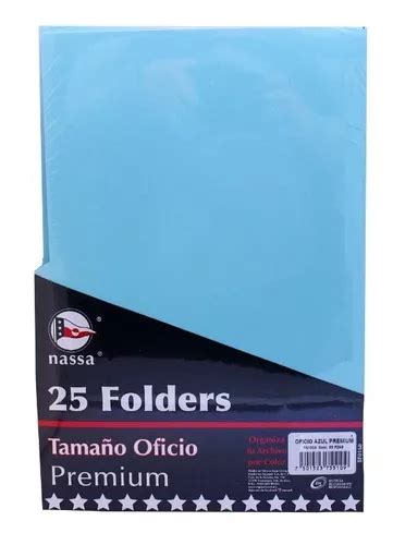 Folders Tamaño Oficio Color Azul 25 Pzs Nassa Mercadolibre