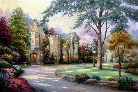 Beyond Summer Gate Summer Gate Iii Limited Edition Thomas Kinkade S N Canvas