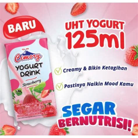 Jual Cimory Yogurt Drink Ml Strawberry Karton Isi Pcs Shopee