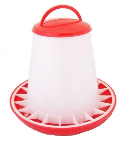 3kg Plastic Chicken Feeder Redwhite Garden Feathers Bird Supplies