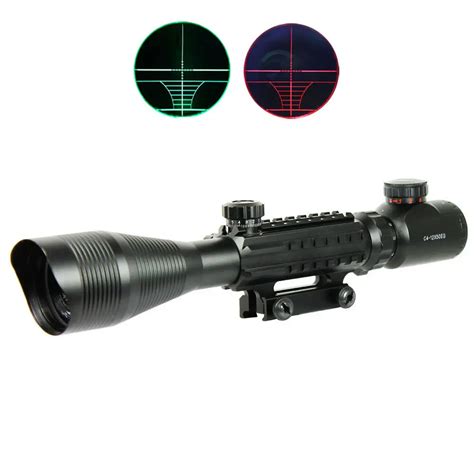 4 12x50 Hunting Riflescopes Redgreen Dot Illuminated 20mm Rails Mount
