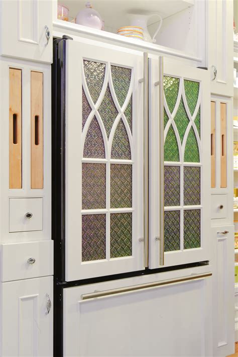 Modono Color Changing Glass Panels Used As Inserts In Cabinet Doors